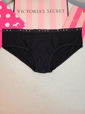 Rare Retired VS PINK Smooth Micro Nylon Logo Hipster Panty Size Lg